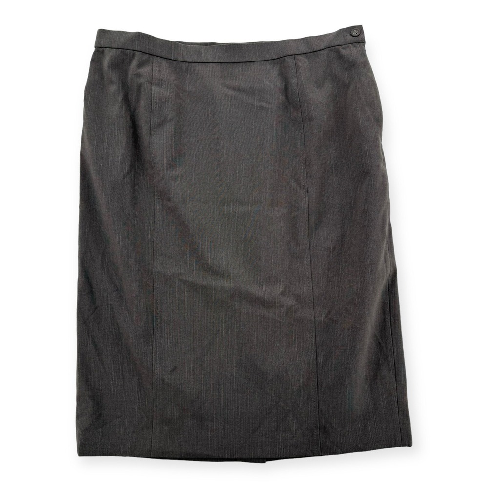 Dialogue Skirt Womens Size 18W Gray Short Slit Pencil Classic‎ Basic Career